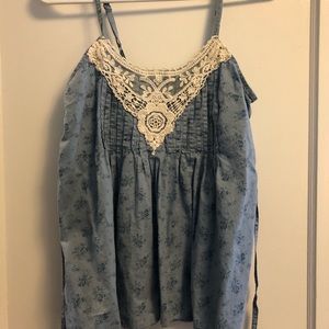 Floral and lace Spaghetti strap tank top